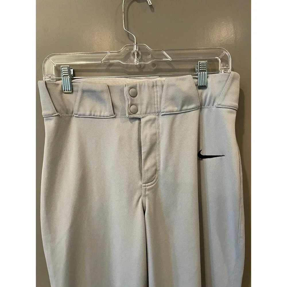 Nike Team Engineered Mens Baseball Pants Gray Size Small Reinforced Knee